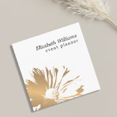 モダンフェイクエレガント金ゴールドフローライベントプランナー スクエア名刺