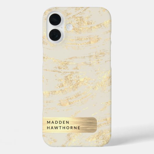 モダンフェイクエレガント金ゴールドブラッシュド金属箔シック Case-Mate iPhoneケース (裏面)