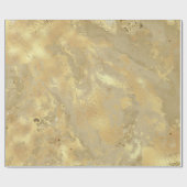モダンフェイクエレガント金ゴールド水彩大理石パターン ラッピングペーパー (フラット)