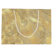 モダンフェイクエレガント金ゴールド水彩大理石パターン ラージペーパーバッグ (裏面)
