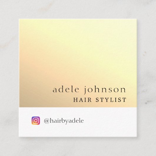 モダンフェイクエレガント金ゴールド美容師スクエア スクエア名刺 (正面)