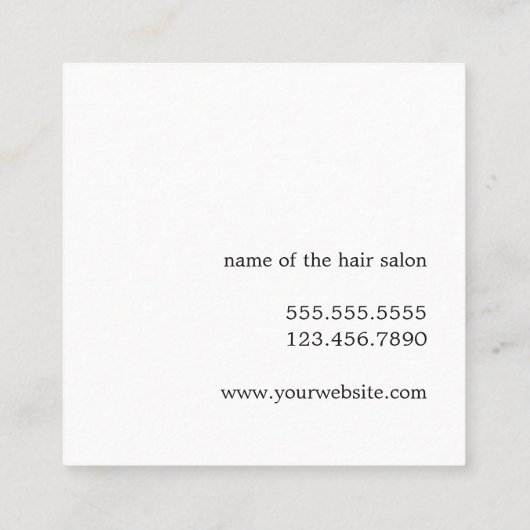 モダンフェイクエレガント金ゴールド美容師 スクエア名刺 (裏面)