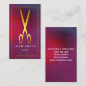 モダンフェイクエレガント金ゴールド美容師 名刺 (正面/裏面)