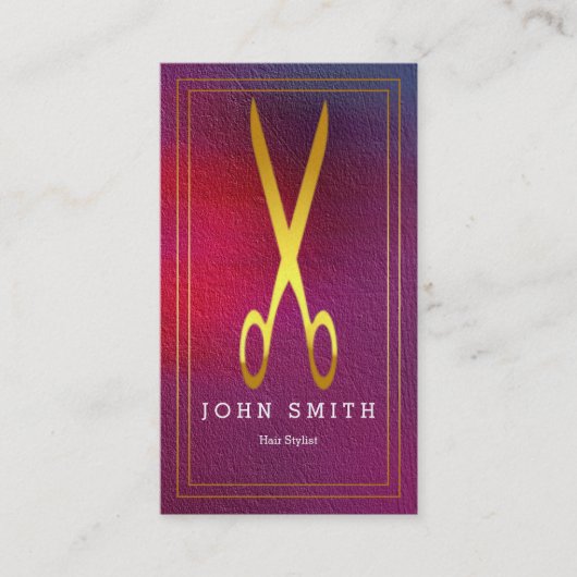 モダンフェイクエレガント金ゴールド美容師 名刺 (正面)