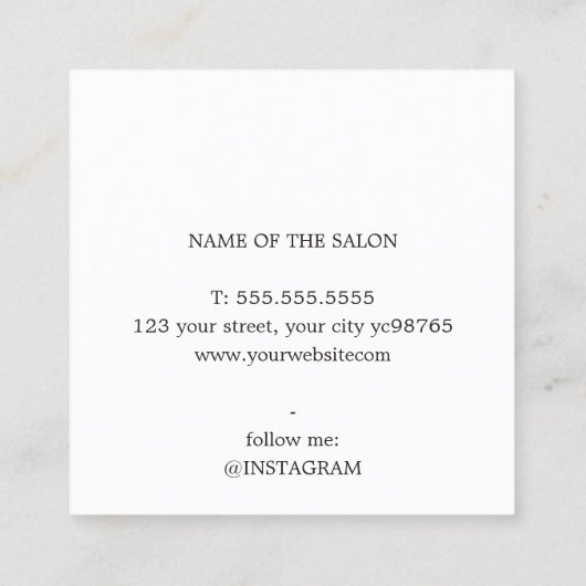 モダンフェイクエレガント金ゴールド スクエア名刺 (裏面)