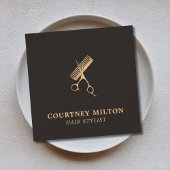 モダンフェイクエレガント金ゴールド スクエア名刺