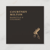 モダンフェイクエレガント金ゴールド スクエア名刺 (正面)