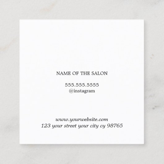 モダンフェイクエレガント金ゴールド スクエア名刺 (裏面)