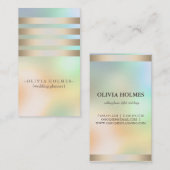 モダンフェイクエレガント金ストライプの箔 名刺 (正面/裏面)