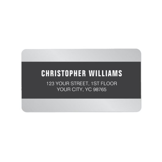 モダンフェイクエレガント銀グレー白 ラベル (正面)