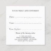モダンフェイクエレガント銀美しいサロン 予約カード (裏面)