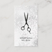 モダンフェイクエレガント銀美容師 名刺 (正面)