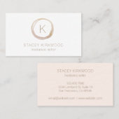 モダンフェイクグリッターモノグラム金ゴールドエレガント 名刺 (正面/裏面)