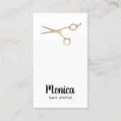 モダンフェイクシンプル金ゴールド美容師 名刺 (正面)