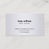モダンフェイクシンプル銀美容師アポイントメント 予約カード (正面)