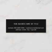 モダンフェイクストライプ金ゴールドオンエレガントブラック スキニー名刺 (裏面)