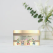 モダンフェイクストライプ金ゴールド 名刺 (スタンド正面)