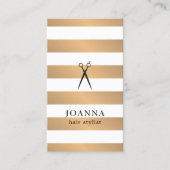 モダンフェイクストライプ金ゴールド 名刺 (正面)