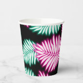 モダンフェイクネオンピンク緑トロパル離れコー 紙コップ (左)