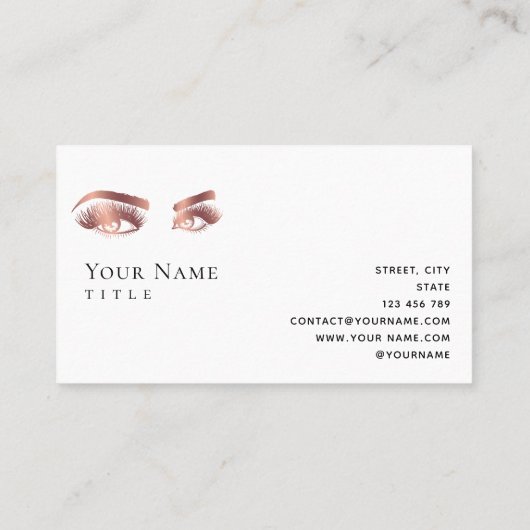 モダンフェイクバラゴールドフォイル目まぶし化粧 名刺 (裏面)