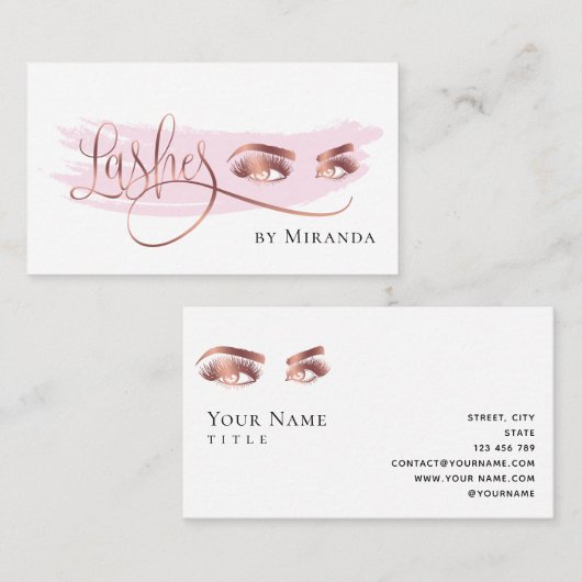 モダンフェイクバラゴールドフォイル目まぶし化粧 名刺 (正面/裏面)