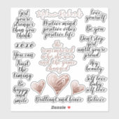 モダンフェイクバラ金ゴールドやる気を起こさせる引用文パック シール (シート)