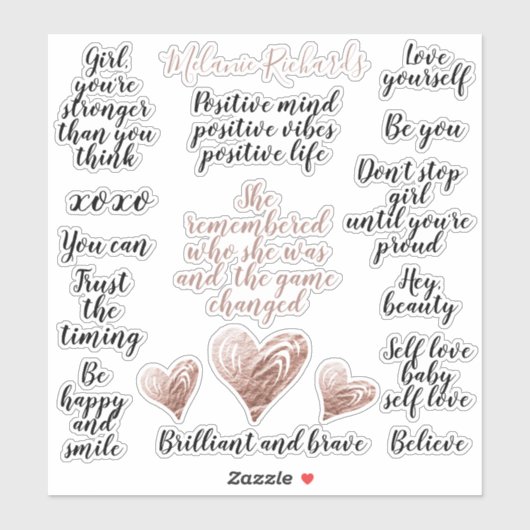 モダンフェイクバラ金ゴールドやる気を起こさせる引用文パック シール (シート)