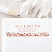 モダンフェイクバラ金ゴールドグリッター差出人住所 ラベル (インサイチュ)