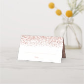 モダンフェイクバラ金ゴールドグリッター結婚の折り曲げ プレイスカード (正面)