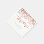 モダンフェイクバラ金ゴールドグリッター80誕生日 スタンダードカクテルナプキン (角)