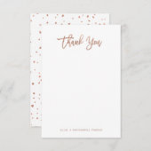 モダンフェイクバラ金ゴールドスクリプト サンキューカード (正面/裏面)