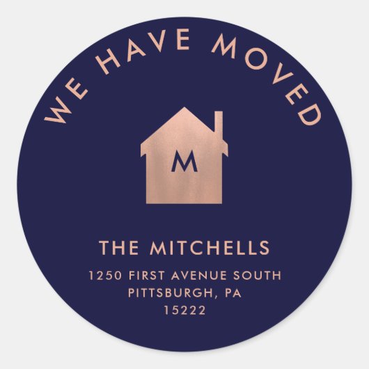 モダンフェイクバラ金ゴールドハウス |新しいアドレス ラウンドシール (正面)