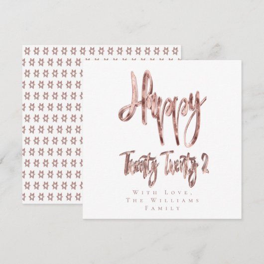 モダンフェイクバラ金ゴールドハッピーニューイヤー2022 シーズンカード (正面/裏面)