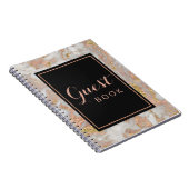 モダンフェイクバラ金ゴールドマーブル結婚ズゲストブック ノートブック (右側)