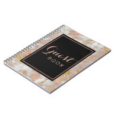 モダンフェイクバラ金ゴールドマーブル結婚ズゲストブック ノートブック (左側)