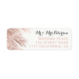 モダンフェイクバラ金ゴールドヤシの木エレガントな結婚式 ラベル