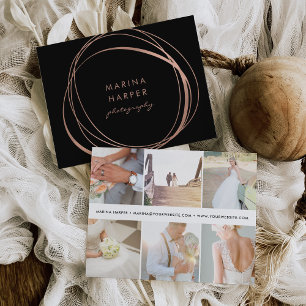 モダンフェイクバラ金ゴールドロゴ ポストカード