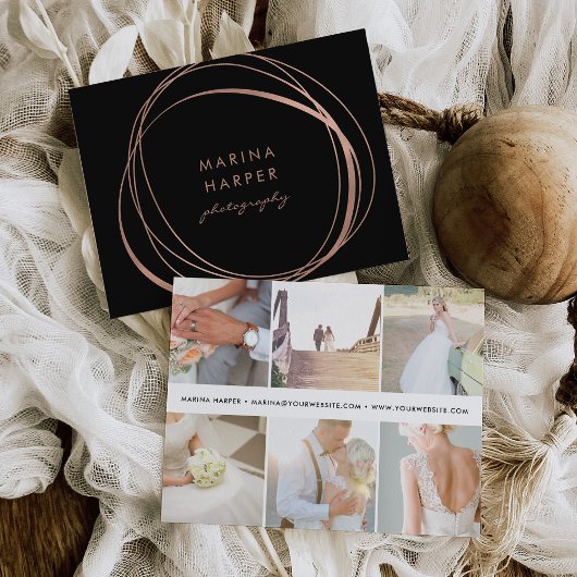 モダンフェイクバラ金ゴールドロゴ ポストカード