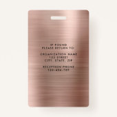 モダンフェイクバラ金ゴールド企業のMetallic Photo ID バッジ (裏面)