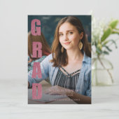 モダンフェイクバラ金ゴールド大学院写真卒業 招待状 (スタンド正面)