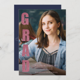 モダンフェイクバラ金ゴールド大学院写真卒業 招待状