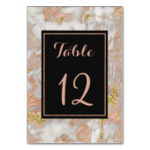 モダンフェイクバラ金ゴールド大理石結婚のテーブル番号 テーブルナンバー (裏面)