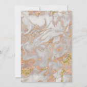 モダンフェイクバラ金ゴールド大理石結婚式招待状 招待状 (裏面)