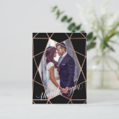 モダンフェイクバラ金ゴールド幾何写真有り ポストカード (スタンド正面)