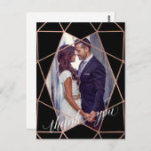 モダンフェイクバラ金ゴールド幾何写真有り ポストカード (正面/裏面)