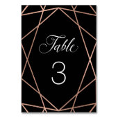 モダンフェイクバラ金ゴールド幾何学的オン黒 テーブルナンバー (裏面)