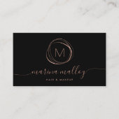 モダンフェイクバラ金ゴールド抽象芸術スクリプト 名刺 (正面)