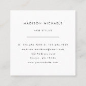 モダンフェイクバラ金ゴールド抽象芸術ヘアメイクアップ スクエア名刺 (裏面)