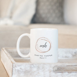 モダンフェイクバラ金ゴールド抽象芸術ロゴ コーヒーマグカップ