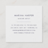 モダンフェイクバラ金ゴールド抽象芸術 スクエア名刺 (裏面)